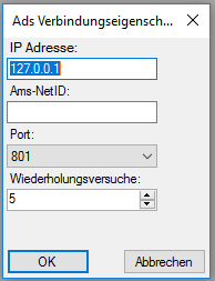 Maske Schnittstelle ADS Maske Schnittstelle ADS