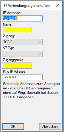 Maske S7-Schnittstelle Maske S7-Schnittstelle