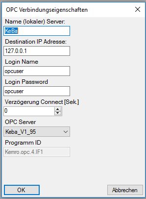 Maske OPC-Schnittstelle Maske OPC-Schnittstelle