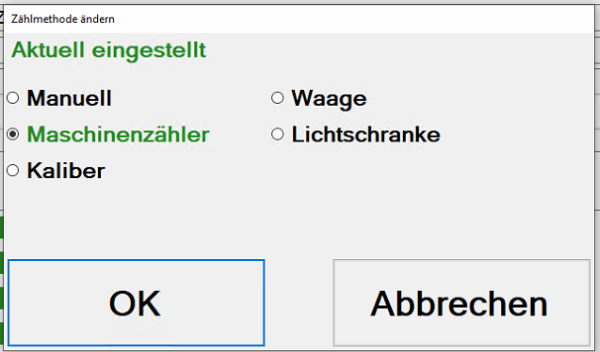 Zählmethode ändern Zählmethode ändern